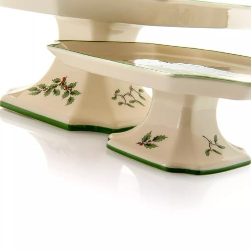 Christmas Tree Sculpted Octagonal Platter, 14-Inch Holiday Serving Platter Y76720