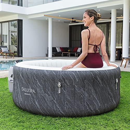 Gray 71 x 26 Inch Round Inflatable Hot Tub with Cover D90200
