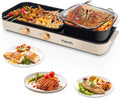 2 in 1 Electric Hot Pot with Grill, Non-Stick Removable Plate Q75239