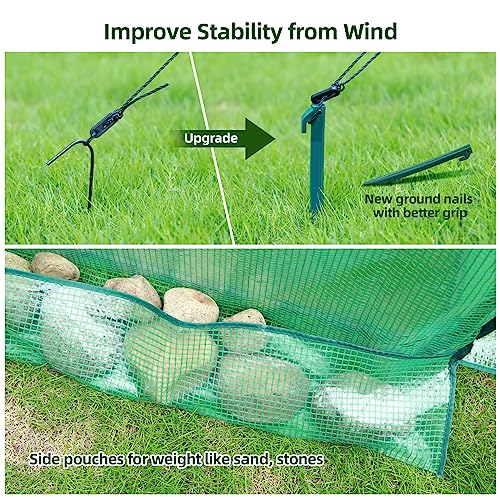 Portable Tunnel Greenhouse with Mesh Windows, 5.9x5.9x6.6 FT W8415