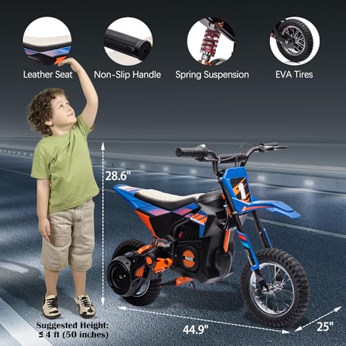 24V Electric Dirt Bike with Leather Seat and Rubber Tires B6742
