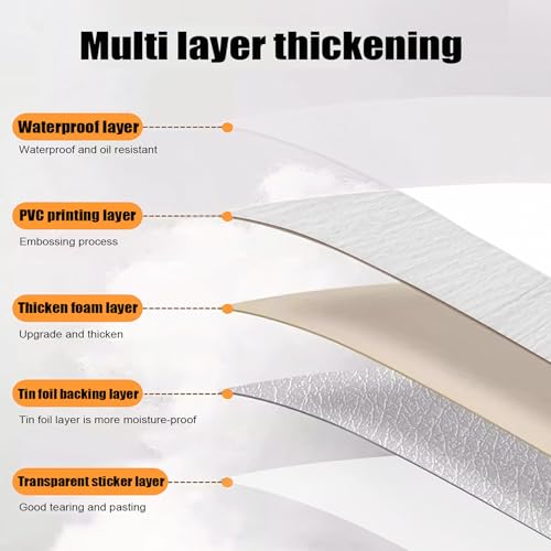 Grey 17.72" x 118" Self-Adhesive Vinyl Flooring Roll Y29741
