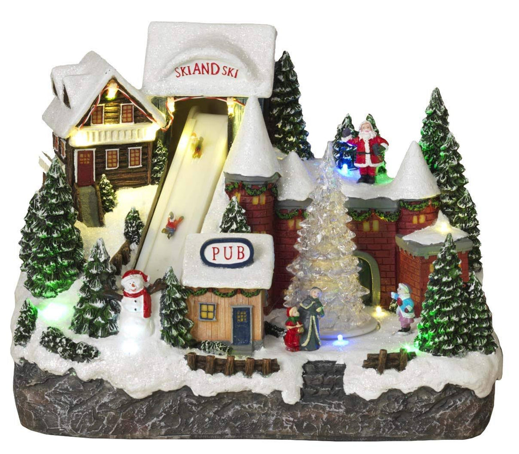 Animated Christmas Winter Ski Village F76310