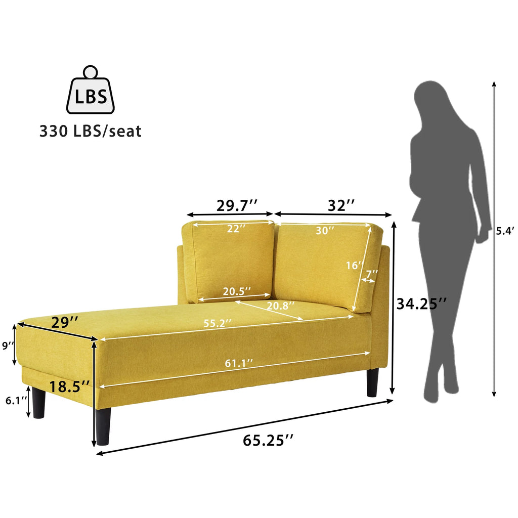 Yellow Chaise Lounge Chairs with Arms X551644