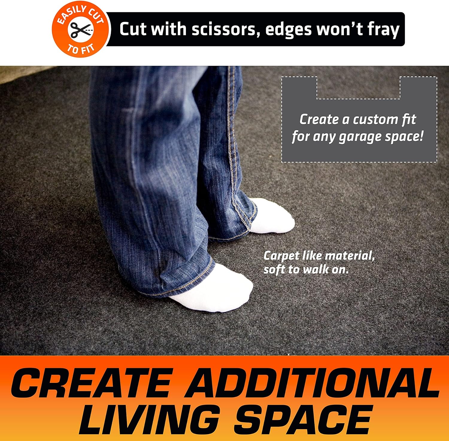 Charcoal XL Garage Floor Mat (22' x 8'10") F258