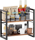 2 Tier Brown Wood Spice Rack Shelf I3947