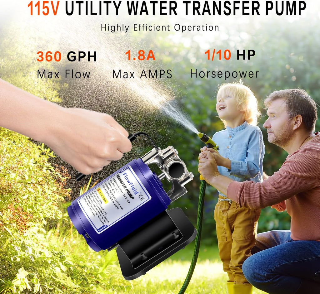 Portable Electric Self Priming Utility Pump 330 GPH X674482