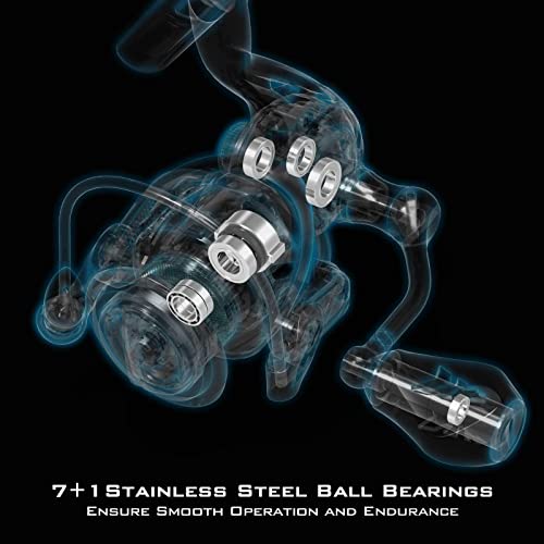 Spinning Reel with 7+1 Stainless Steel Ball Bearings, Aluminum Spool T871