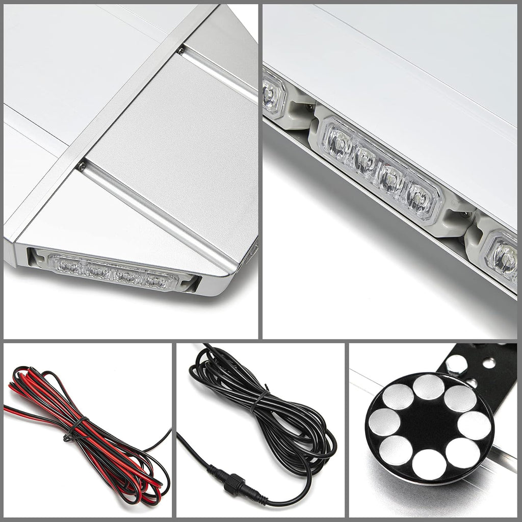 LED Rooftop Emergency Warning Strobe Light Bar Amber White W426
