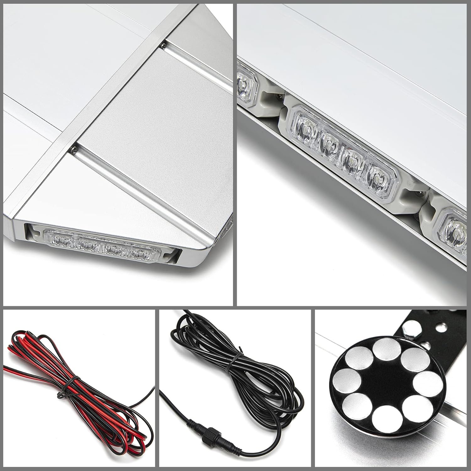 LED Rooftop Emergency Warning Strobe Light Bar Amber White W426