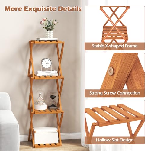 4-Tier Foldable Wooden Plant Stand O13508