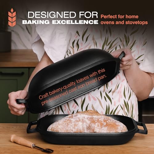 Black Heavy Duty Cast Iron Bread Pan with Lid S960267