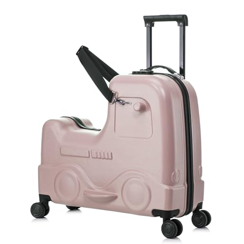 22 inch Kids Ride On Luggage with Safety Belt and Spinner Wheels (Yellow) Y88885