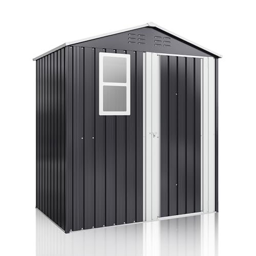 Grey Metal Outdoor Storage Shed E91410