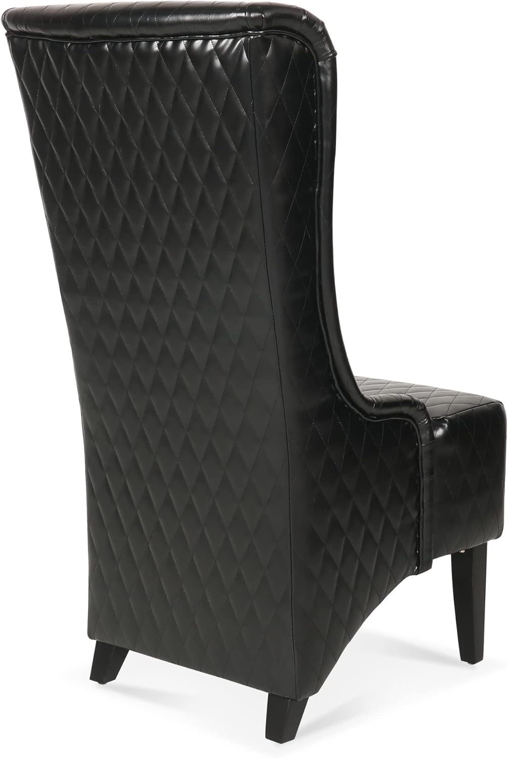 Black Faux Leather High-Back Accent Chair J557