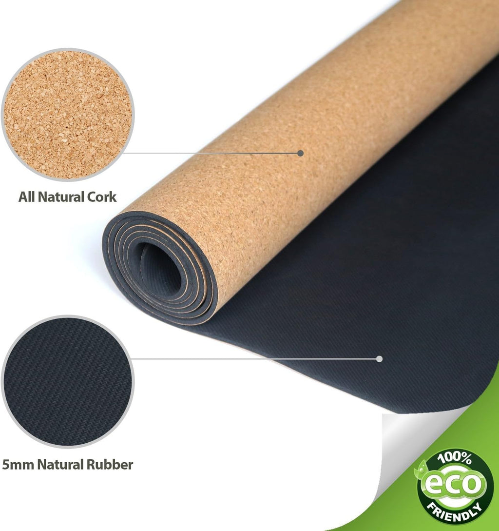 Natural Cork/Rubber Yoga Mat 73" x 24 1/2" x 5mm B36263