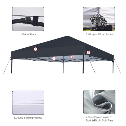 White Waterproof Canopy Replacement Top with Ropes S51554