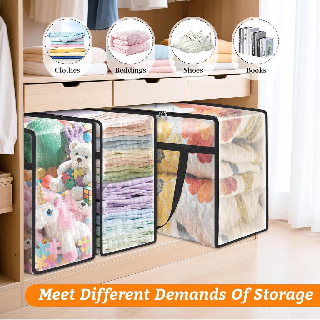 8 Pack Clear Clothes Storage Bags with Sturdy Zipper and Handle (90L) B903