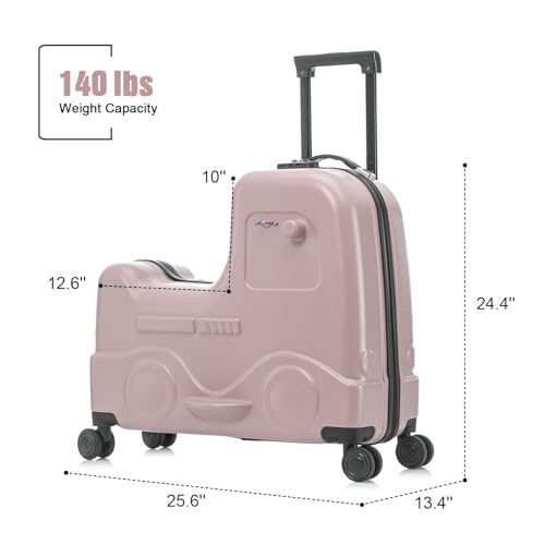 22 inch Kids Ride On Luggage with Safety Belt and Spinner Wheels (Yellow) Y88885