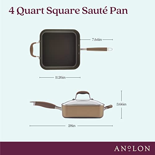 Bronze 4 Quart Hard Anodized Nonstick Saute Fry Pan N71179