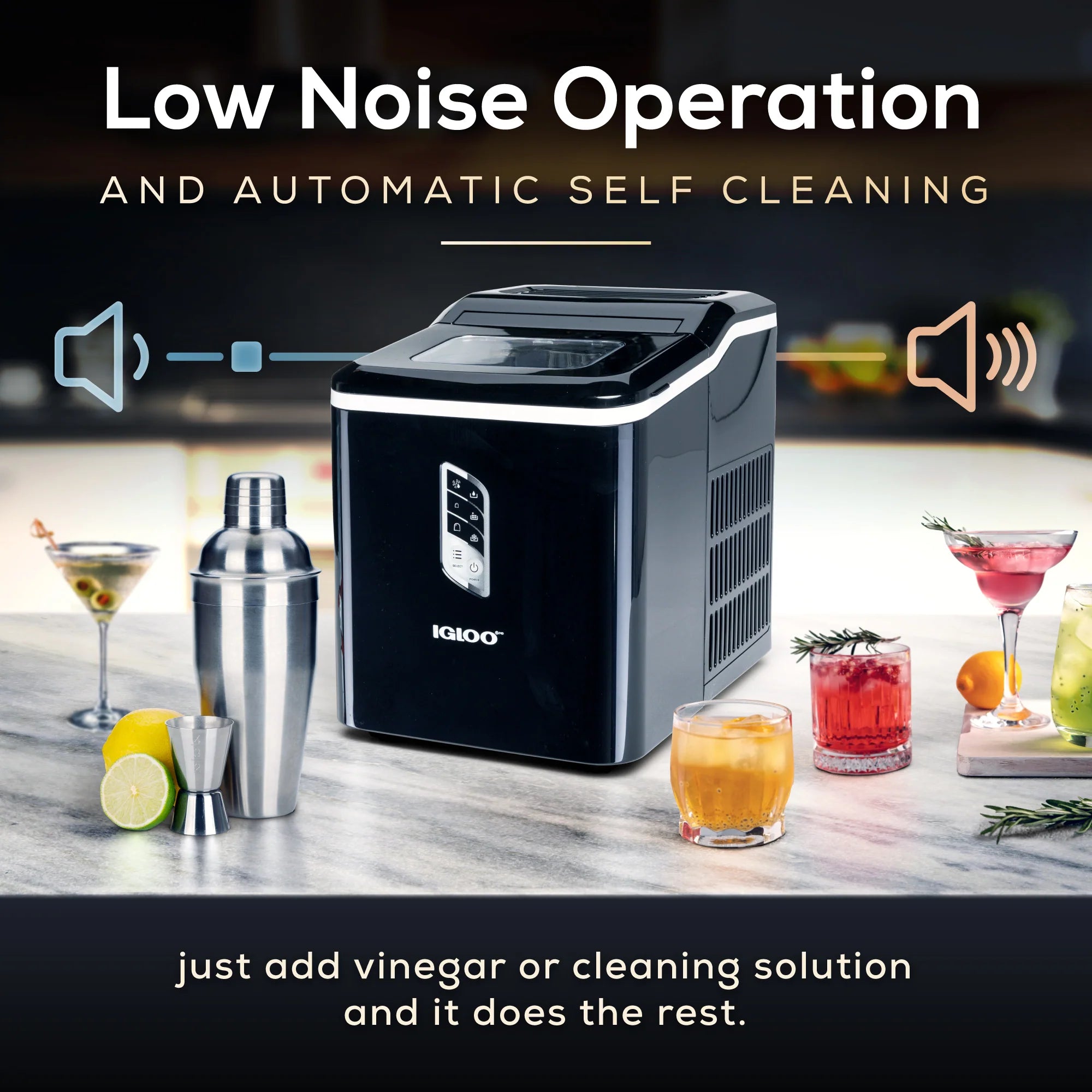 Black 26-Pound Automatic Self-Cleaning Ice Maker O87575