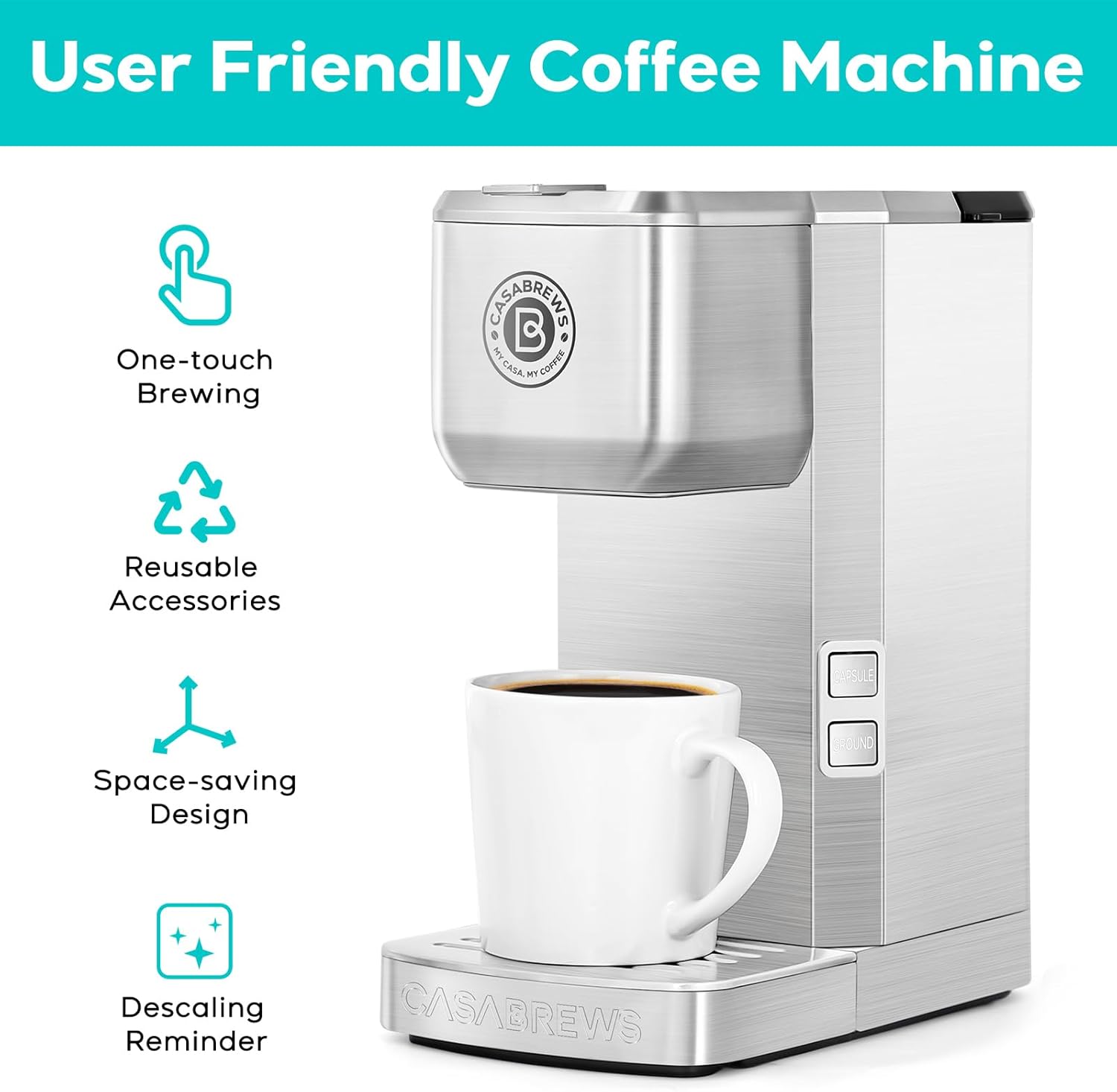 Stainless Steel K Cup Coffee Maker Y95180