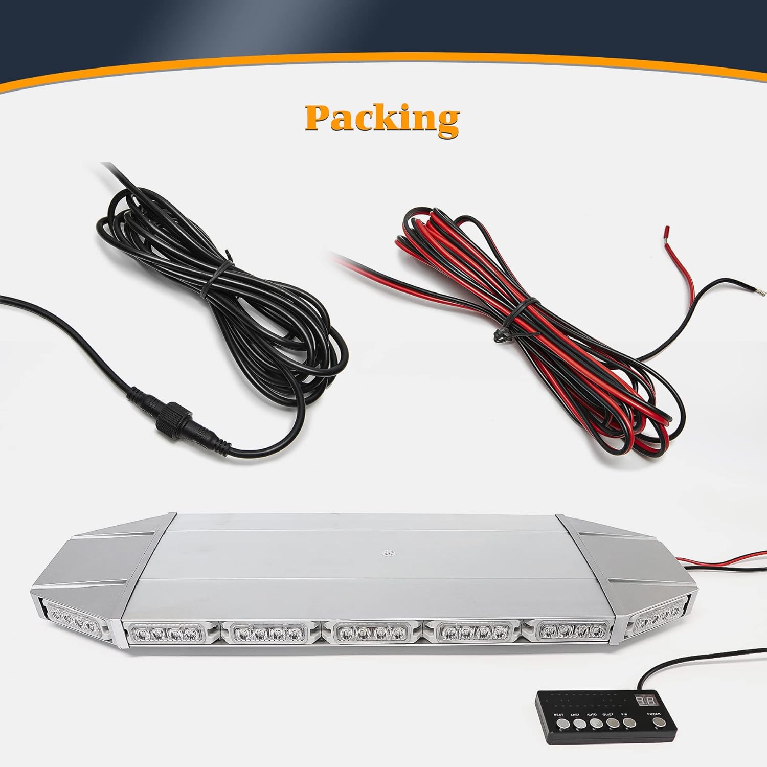LED Rooftop Emergency Warning Strobe Light Bar Amber White W426