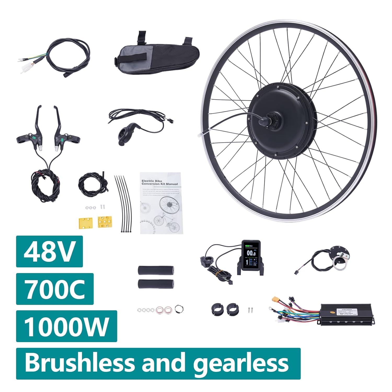 48V 1000W Electric Bicycle Front Hub Motor Conversion Kit K476511