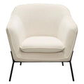 Cream Fabric Accent Chair with Black Metal Leg F991