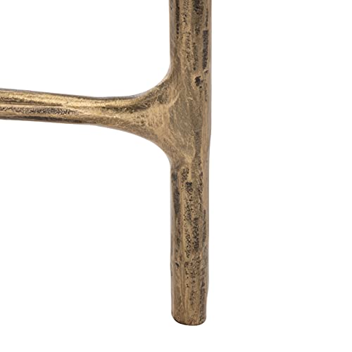 Brass Metal Tempered Glass Top Square End Table A867662