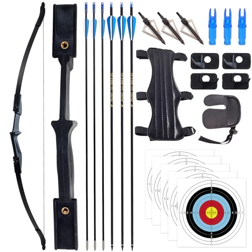 53" Takedown Ambidextrous Recurve Bow 20LBS 30LBS 40LBS Archery Set R6443
