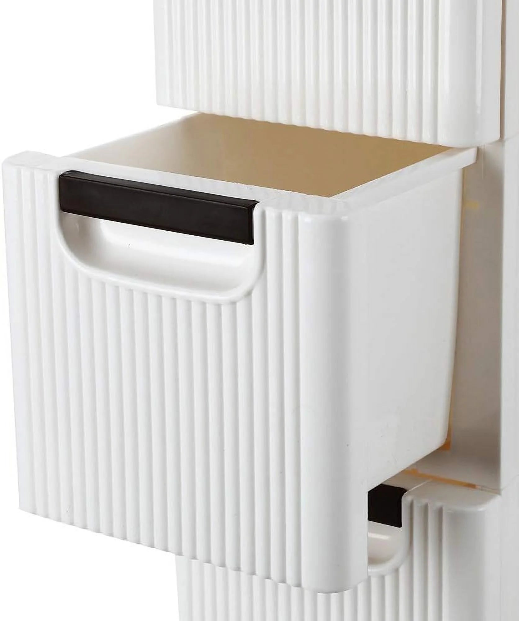 White 3-Tier Rolling Storage Cabinet with 3 Drawers P272