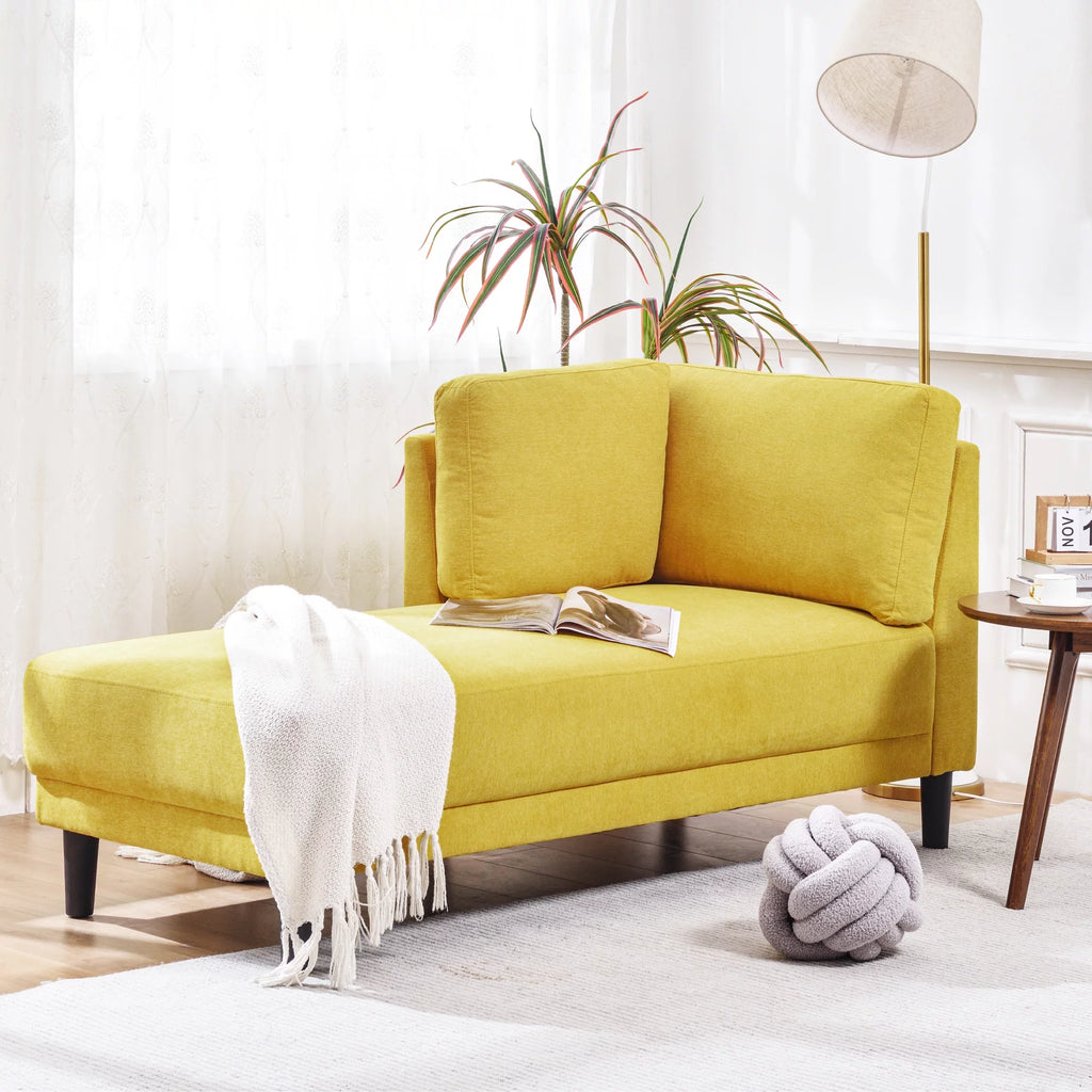 Yellow Chaise Lounge Chairs with Arms X551644