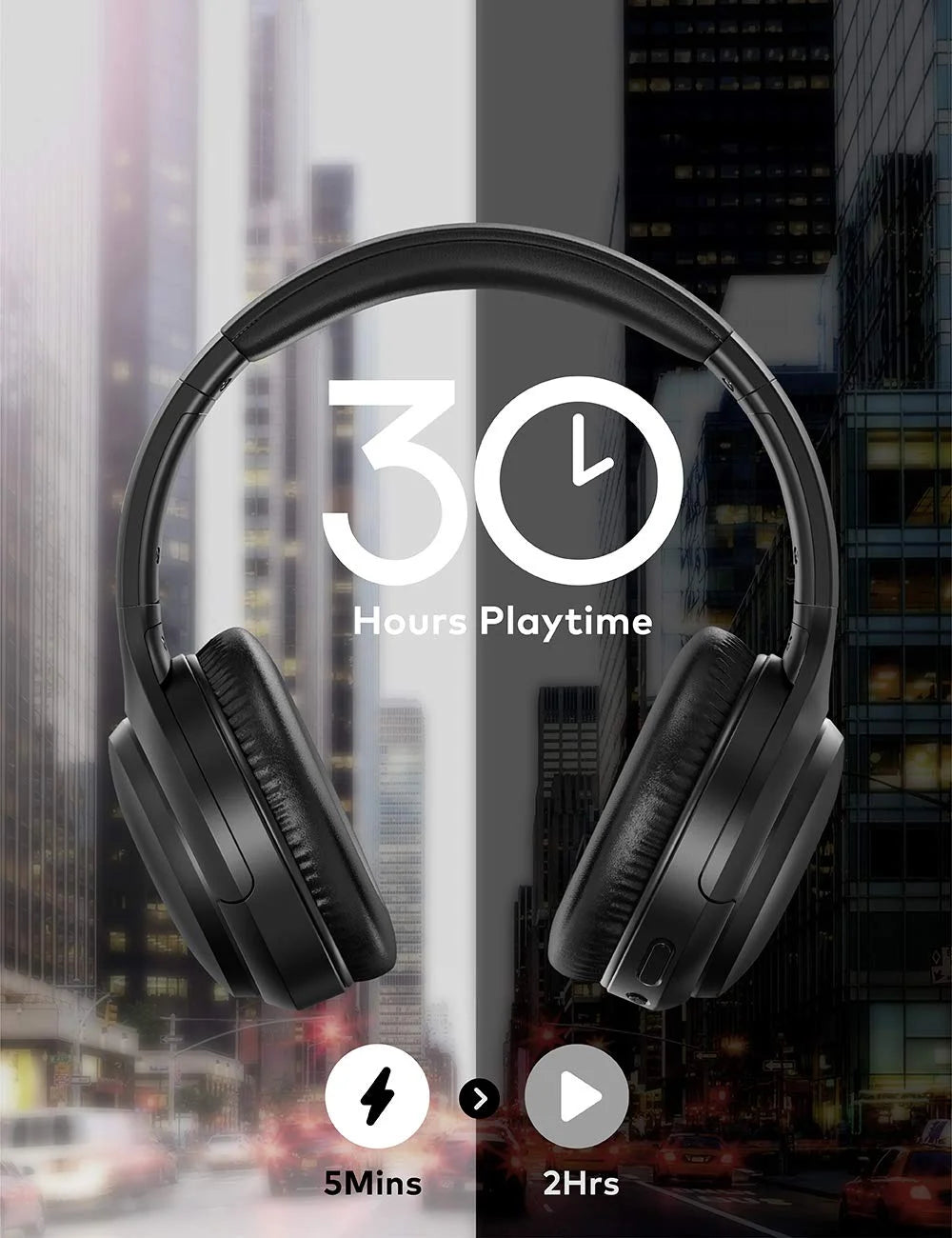 Bluetooth Wireless Active Noise Cancelling Headphones V3826