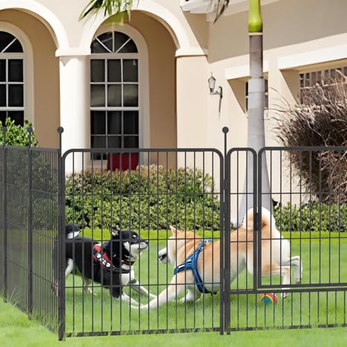 Silver Gray 8 Panels 32 inch Heavy Duty Folding Dog Playpen with Door Z17138