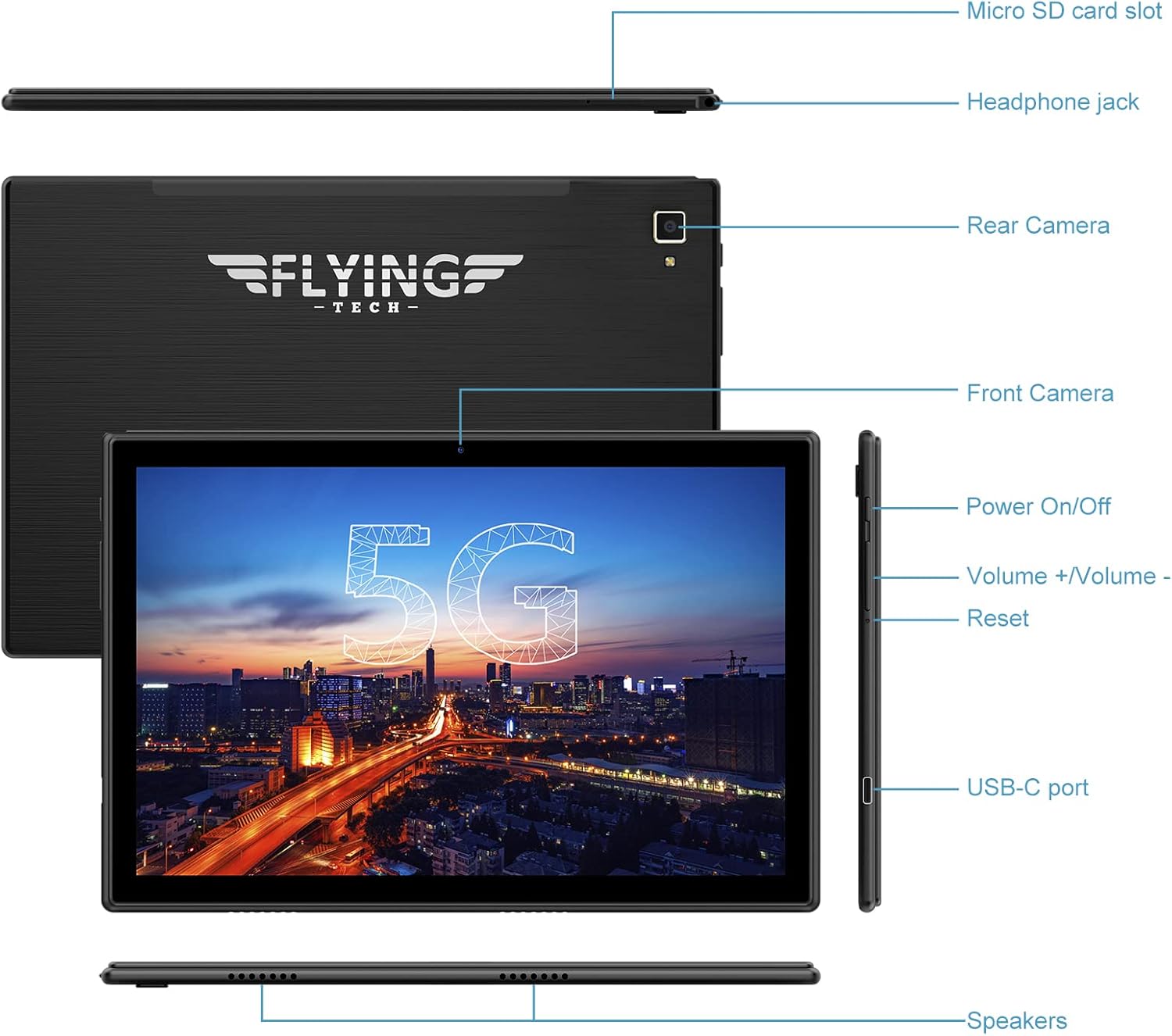 32GB 128GB Expand Octa-Core IPS HD Display 5MP+13MP Dual Camera 6000mAh WiFi Bluetooth Tablet B65641