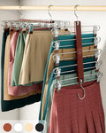 European Beechwood 5 Tier Skirt Hangers with Clips E78651