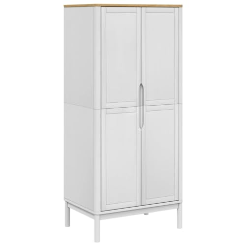 Brown Solid Wood Pine Wardrobe Closet with 1 Large Compartment and Doors X967