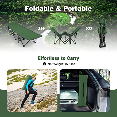 600 LBS Heavy Duty Folding Camping Cot with Carry Bag J921429