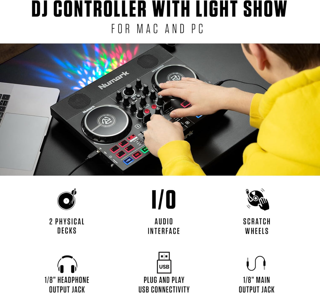 DJ Controller with Built in Speakers and DJ Mixer J3518
