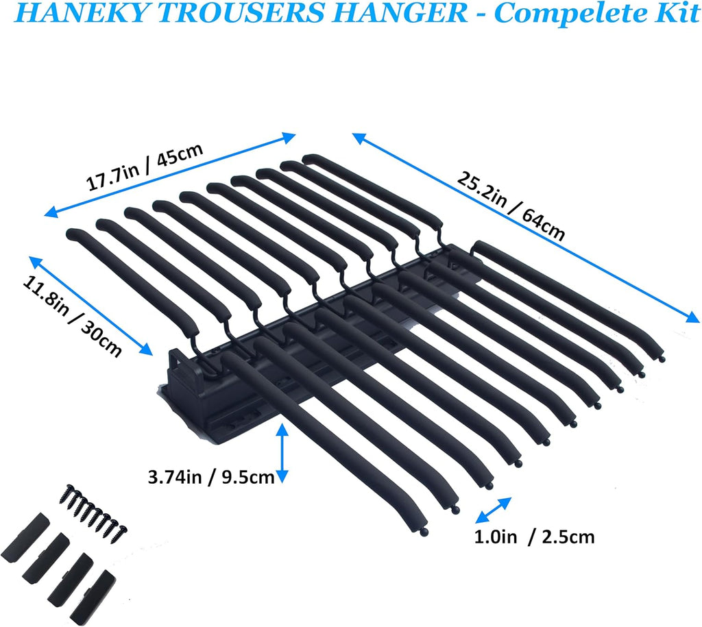 Grey Pull Out Pants Rack with Non-Slip Design, Width 25.2in P8546