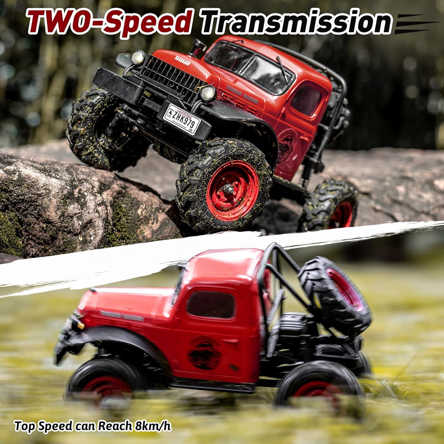 1/24 Scale 4WD RC Crawler Car (Red) M43637