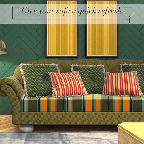 8 Pcs Patio Stretch Sofa Cushion Cover (Blue Red Green) L42266