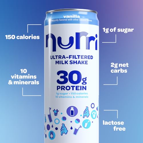 Vanilla 11 fl oz 12 Cans Lactose Free Low Sugar 150 Calories 30g Protein Ultra Filtered Milk Shake H812845
