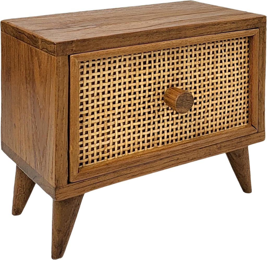 Teak Rattan Wood Desk Drawer P183716