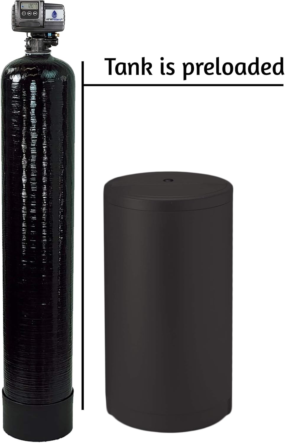 64k 1 Inch Bypass Black High Capacity Resin Water Softener System A2276