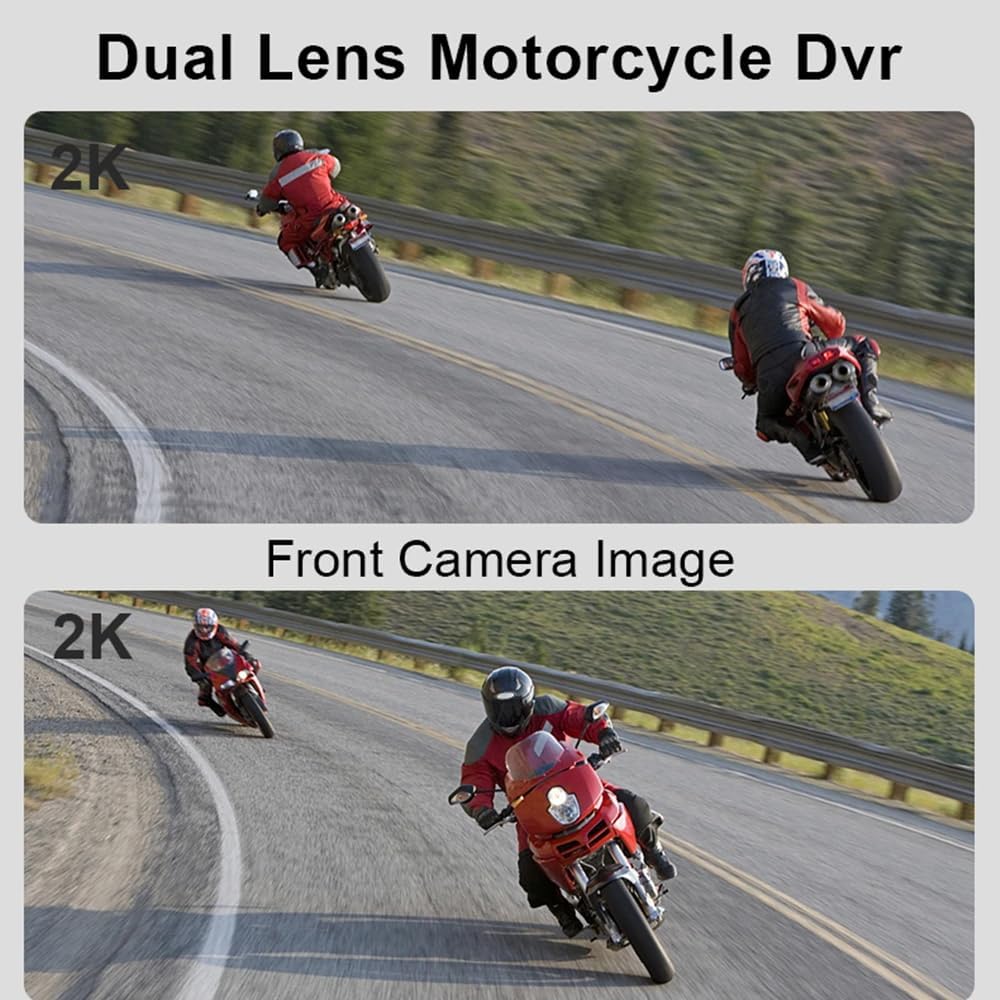 Motorcycle 2K Dash Cam with Front & Rear Camera K1560