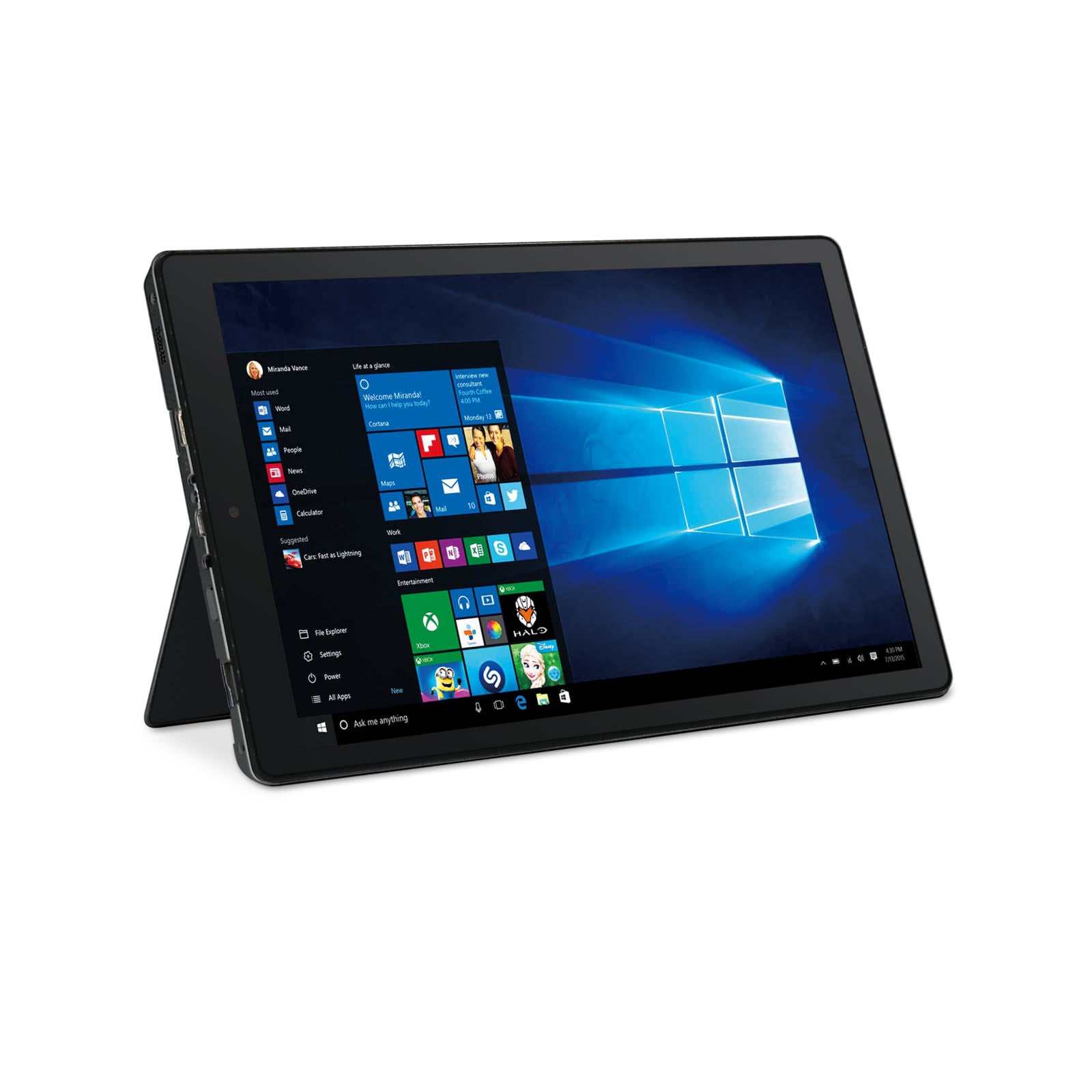 12.2 inch Windows 2-in-1 Tablet with Travel Keyboard, Charcoal Z627068