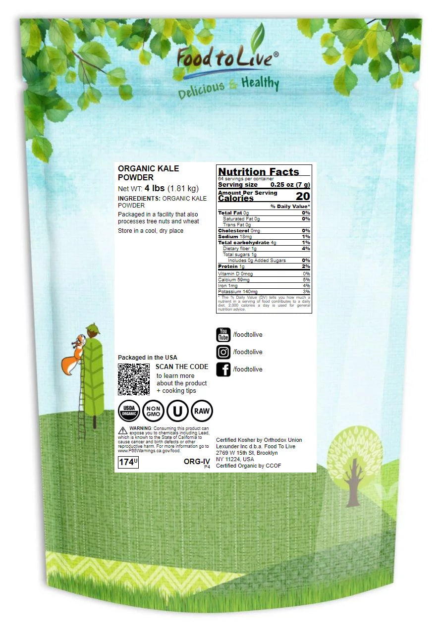 Organic Kale Powder, 4 Pounds V76266