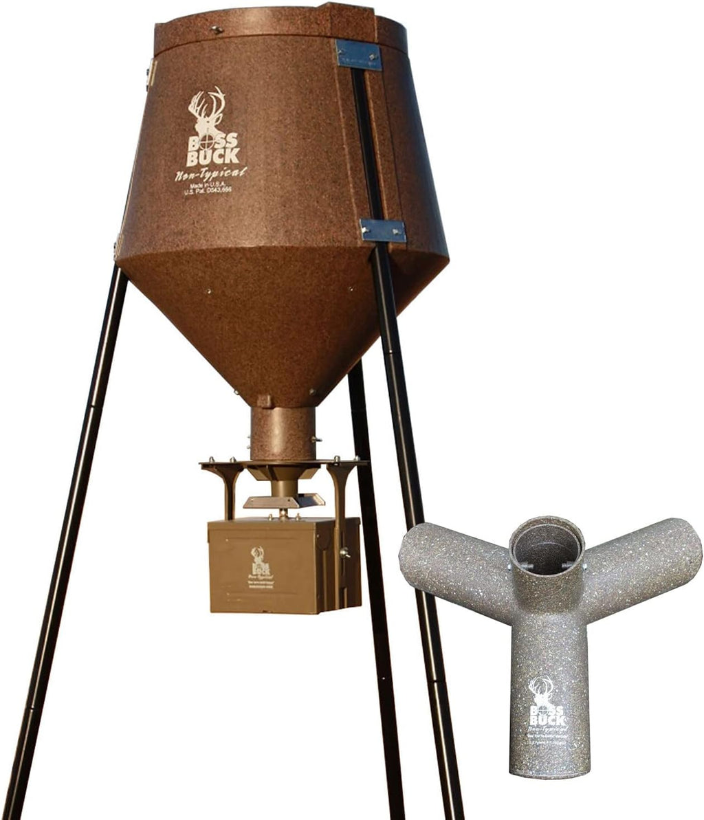 200 Pounds Heavy Duty 2 Step Deer Feeder Drum with Protein 3 Feed Tube M766
